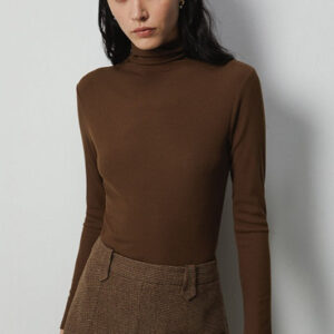 Stacked Neck Thermal Stretch Knit Top