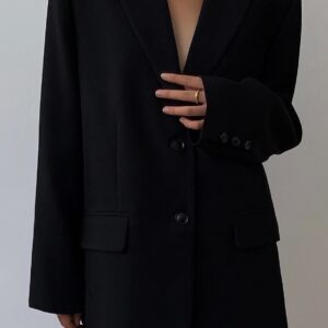 Black Slouchy Retro Style Blazer