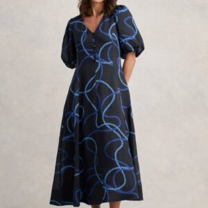 Event Dress - Ink Rope Print