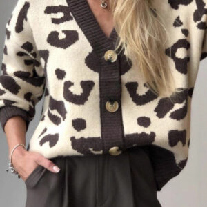 Casual Leopard Pattern Cardigan