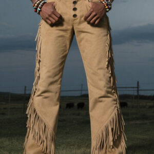 Men's Western Style Fringe Design Cotton Pants