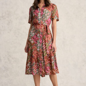 Georgette Flutter Sleeve Dress - Marrakesh Print