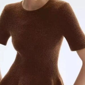 Relaxed Hem Detail Ribbed Knit Top