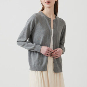 Cotton Crew-Neck Lightweight Knit Outerwear Cardigan