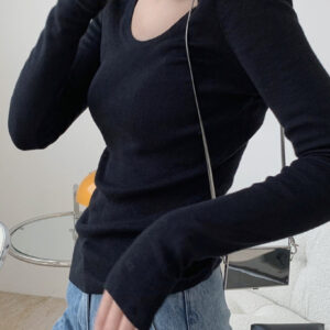 Elegant Turtleneck Bodycon Knit Top
