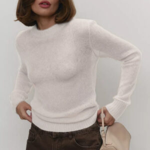Sheer Blend Round Neck Knit Top