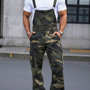 Fashion Retro Camouflage Overalls