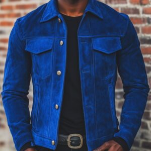 Men's Fashion Multi-Pocket Lapel Suede Jacket
