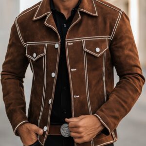 Men's Vintage Casual Lapel Suede Jacket